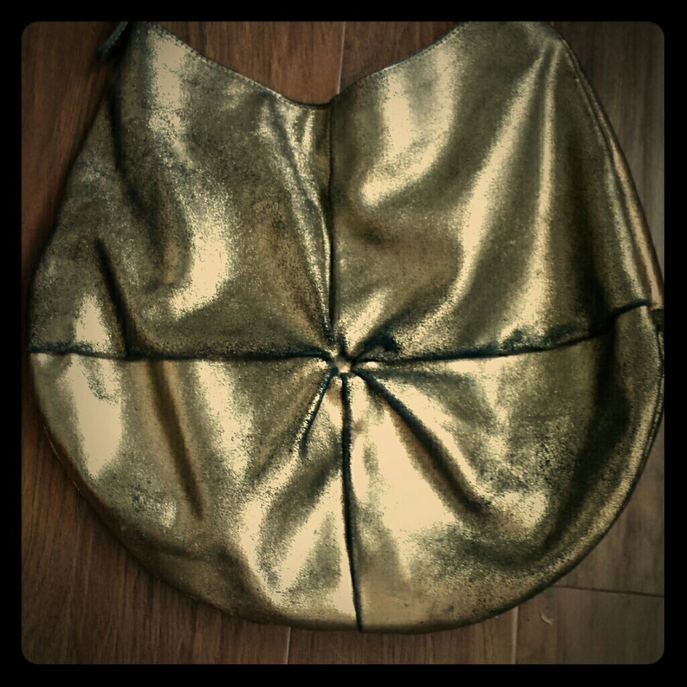 KATE LANDRY BRONZE DISTRESSED LEATHER BAG